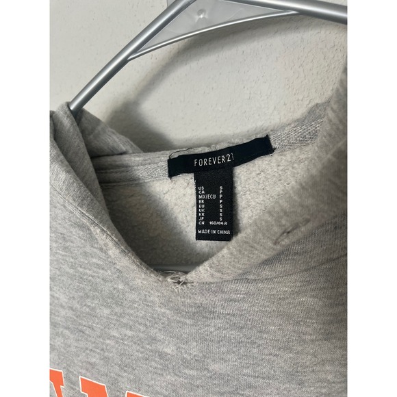 Forever 21 Gray and Orange Cropped Hoodie - Picture 3 of 4